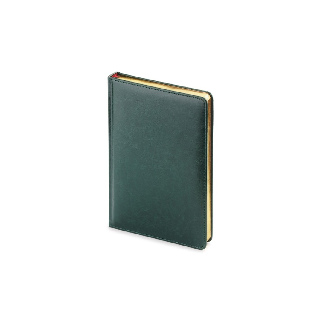 Ежедневник А5 датированный «Sidney Nebraska» 2026, зеленый (золотой обрез)