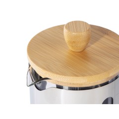 Френч-пресс в стальном корпусе и ручкой из бамбука «Coffee break», 1000 мл