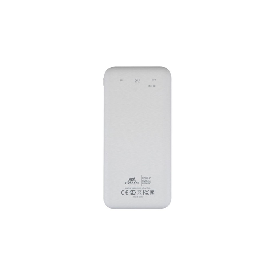 RIVACASE VA2240 (10000mAh) с дисплеем, белый, внешний аккумулятор 12/48