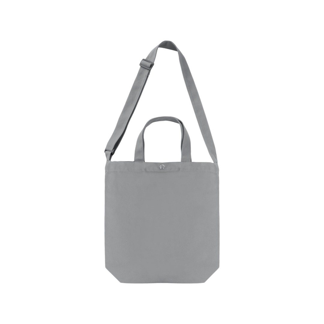 Сумка Helfer из хлопка на кнопке с регулирующейся лямкой, серый