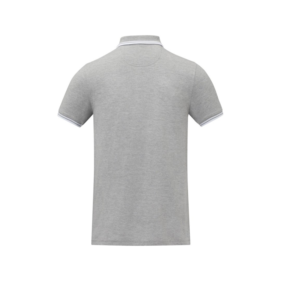 Amarago Мужское поло с коротким рукавом и контрастной отделкой, серый яркий