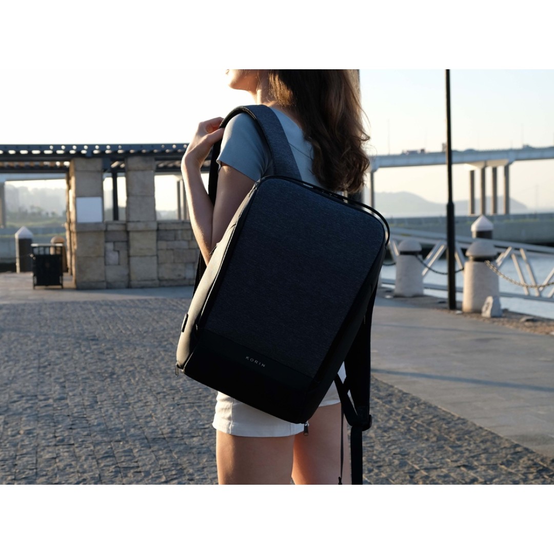 Антикражный рюкзак FlexPackPro для ноутбука 15.6", серый/черный