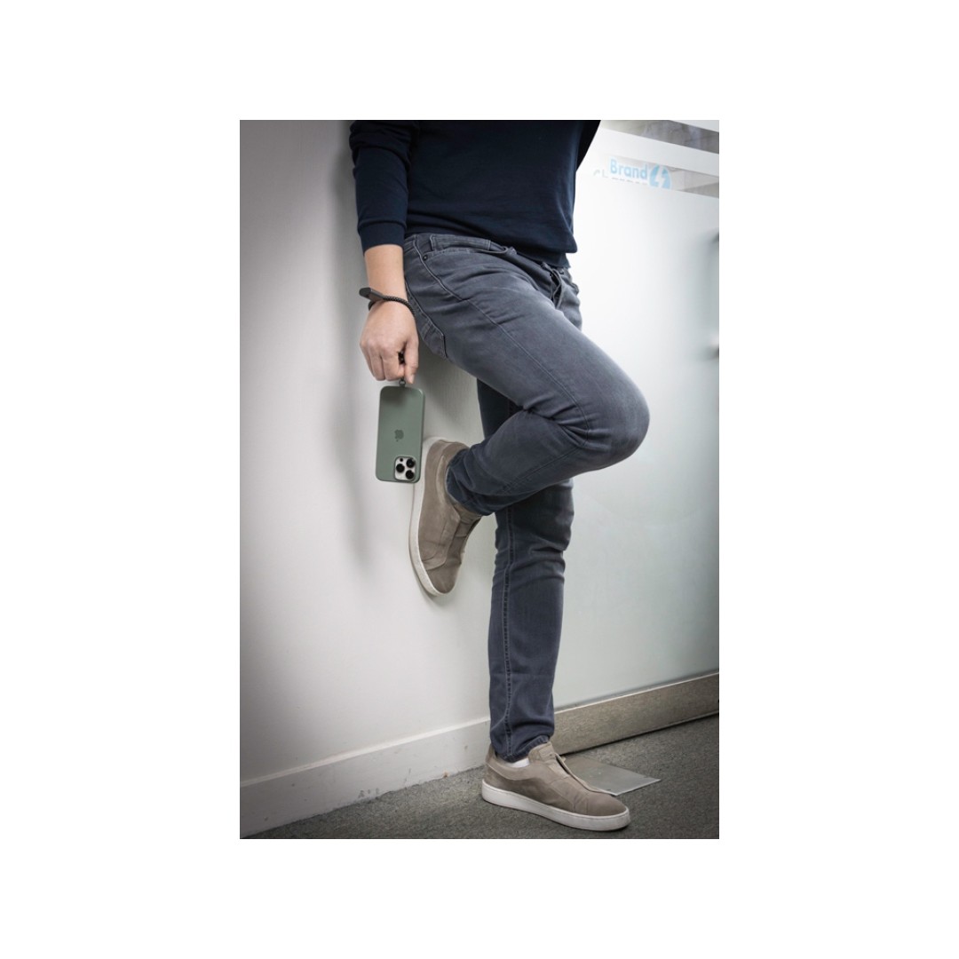 Ремешок-держатель для телефона с зарядным кабелем USB-C - USB-C «Lany Wristband Charge Eco», серый