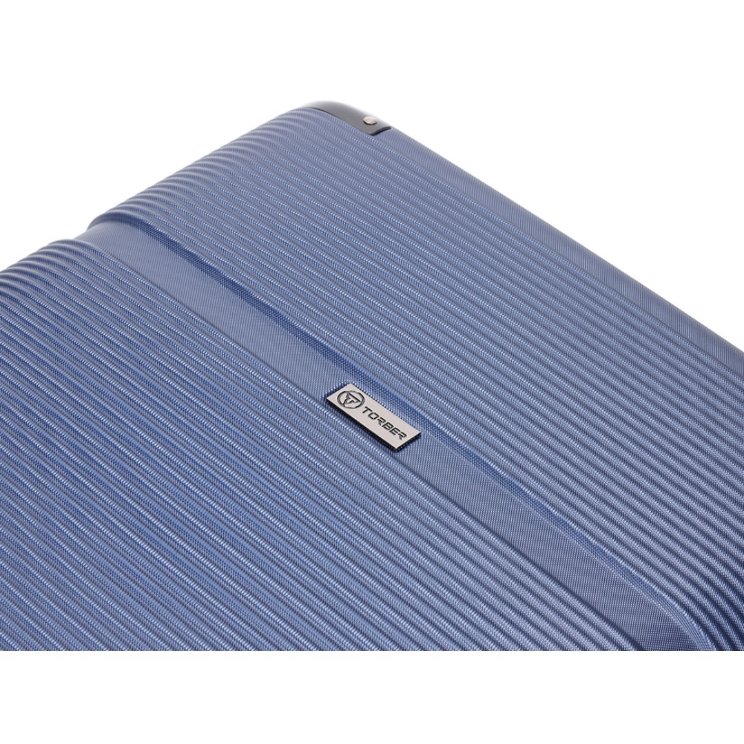 Чемодан TORBER Onego, синий, ABS-пластик, 79,5 х 51 х 29 см, 103 л
