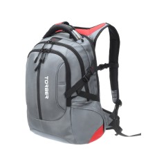 Рюкзак TORBER DRIVE с отделением для ноутбука 15", серый/красный, полиэстер 1680D, 36x17x50 см, 30 л