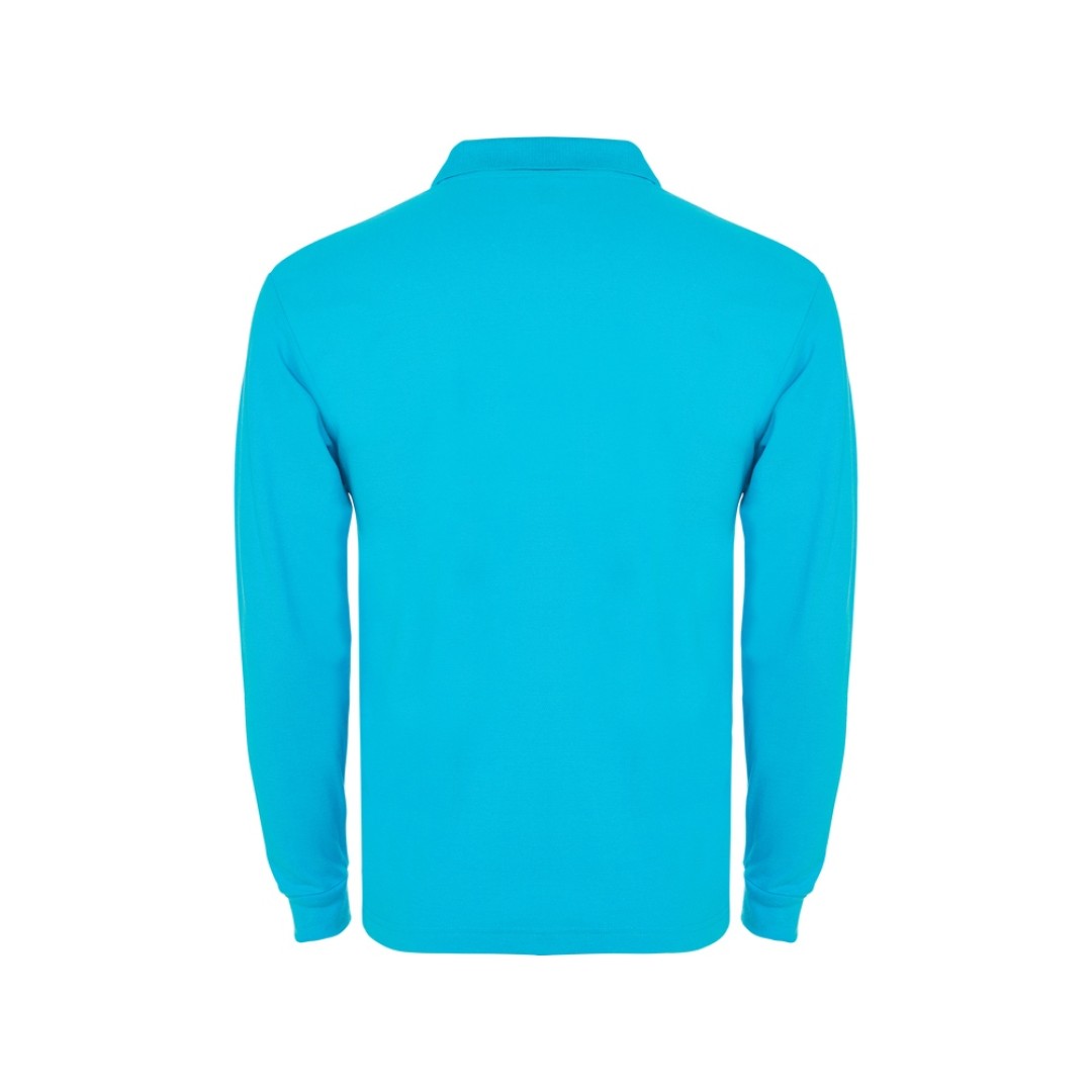 Рубашка поло "Estrella" мужская с длинным рукавом, бирюзовый