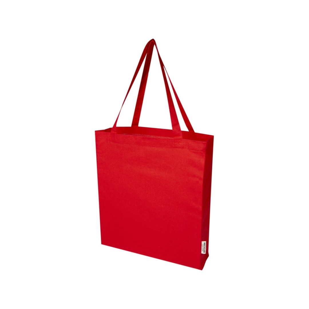 Madras эко- сумка с ластовицей из переработанного хлопка, сертифицированного согласно GRS, плотностью 140 г/м2 - Красный