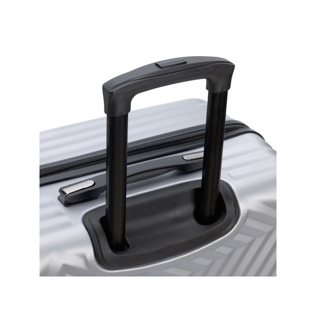 Чемодан TORBER Lama, серебристый, ABS-пластик, 43 х 25,5 х 67 см, 62 л