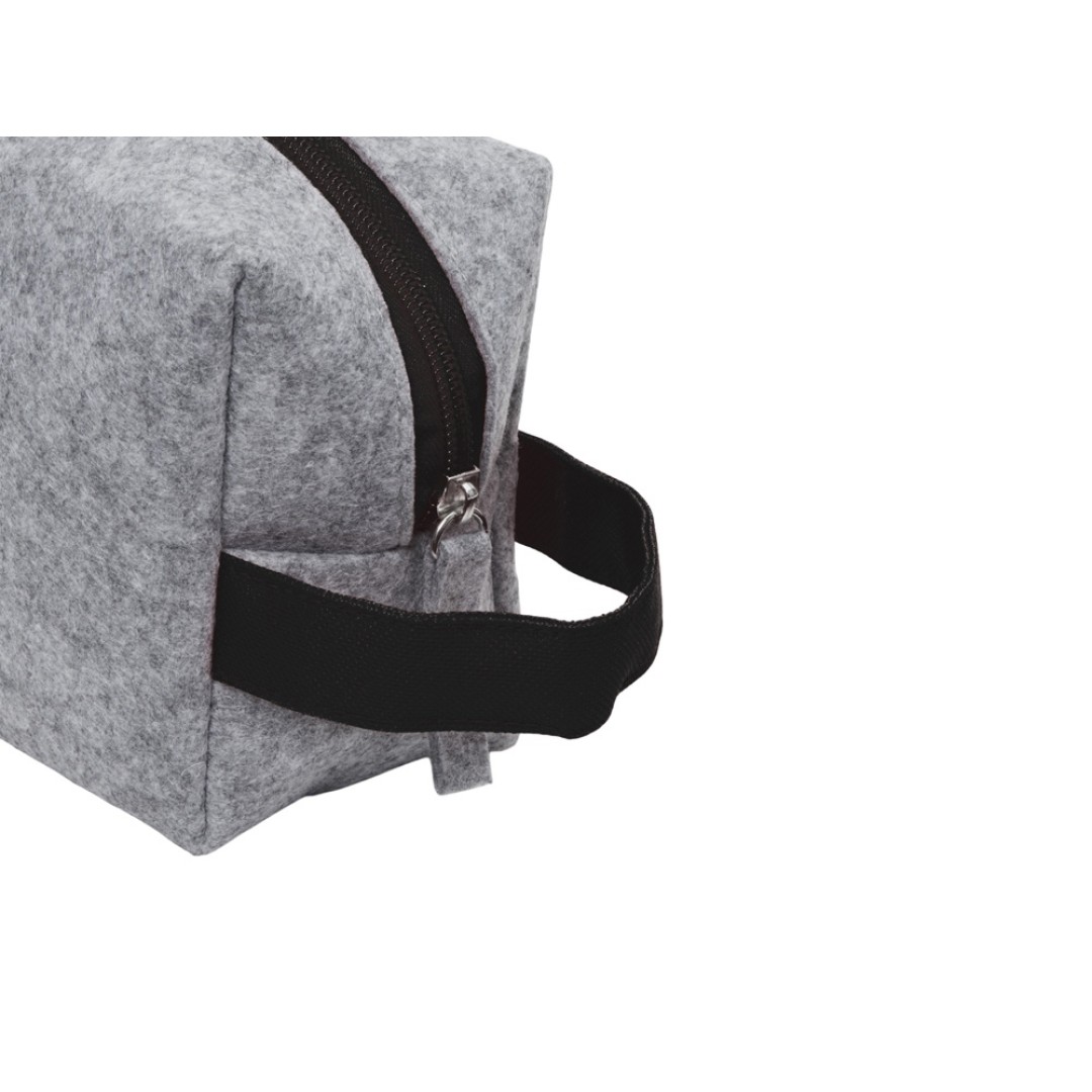 Органайзер для электроники и проводов "Felt" из RPET-фетра с ручкой, серый с черным