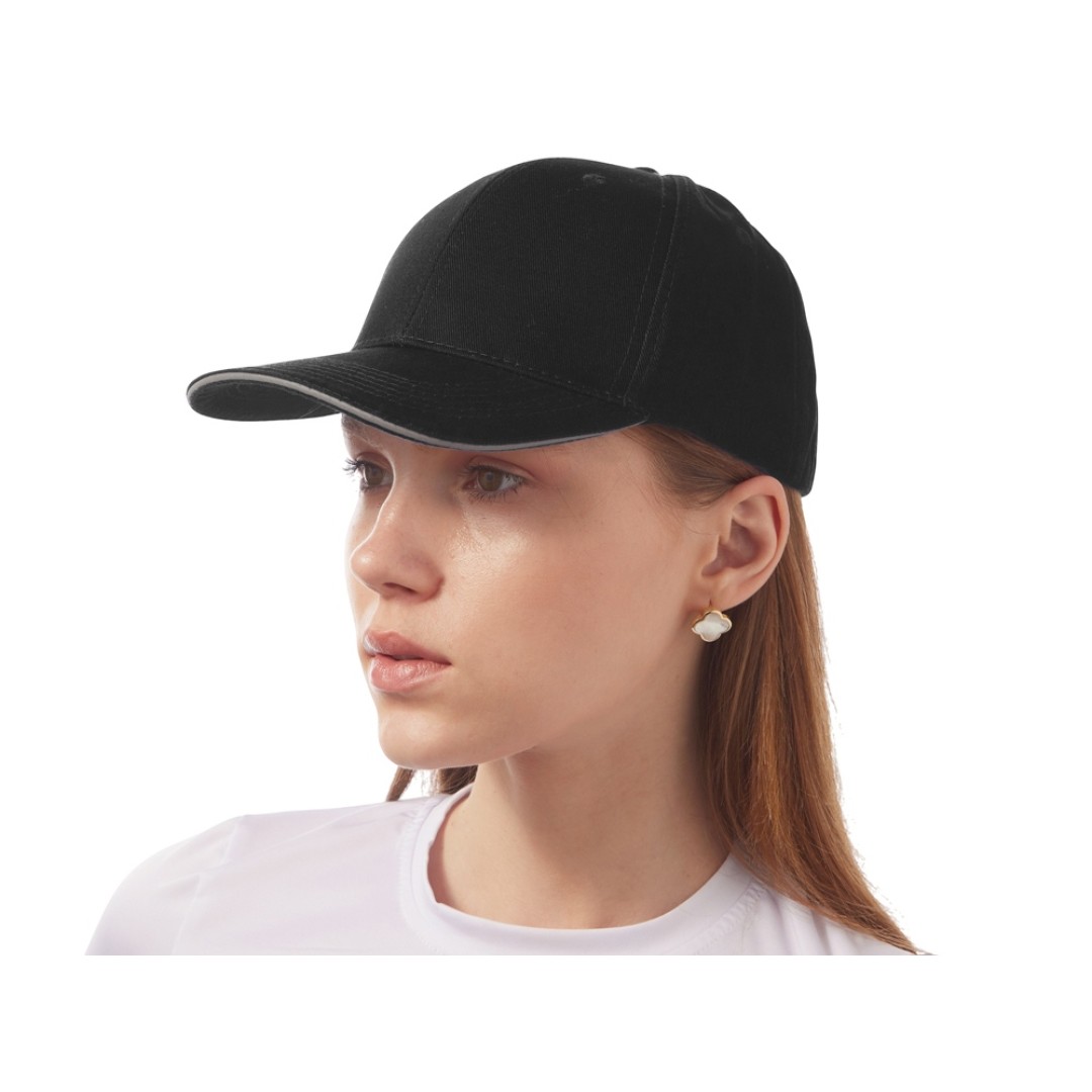 Кепка со светоотражающим кантом, черный