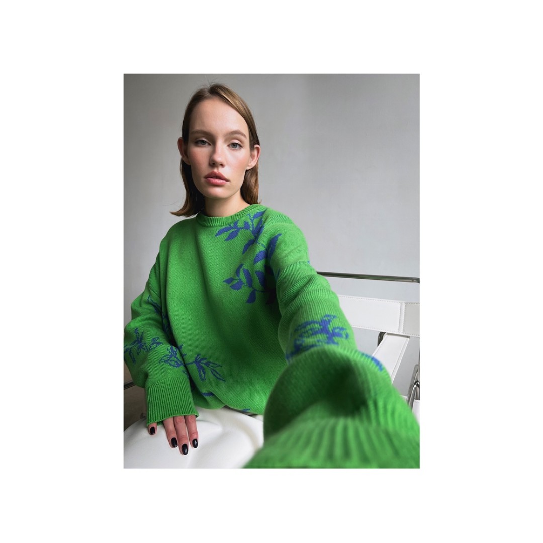 Джемпер «Хризантема» зеленый. Varvara