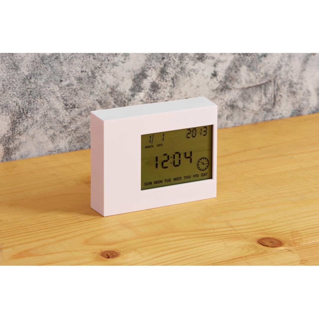 Настольные электронные мультифункциональные часы "Rotatio" с подсветкой, белый