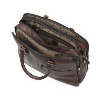 Сумка Mano "Don Valentino", натуральная кожа в коричневом цвете, 41,5 х 31 х 10 см