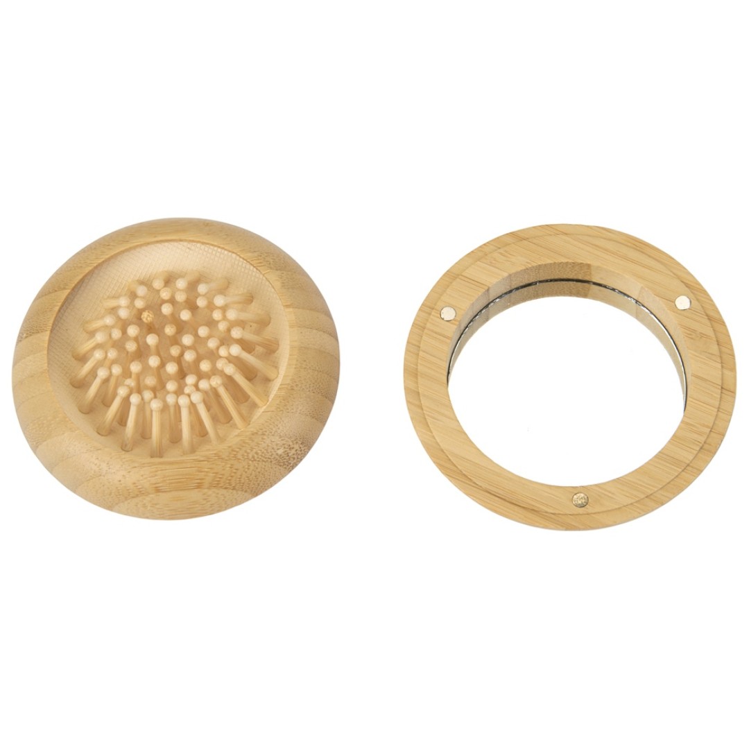 Расческа с зеркалом из бамбука "Daisy", натуральный