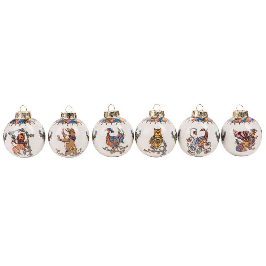 Набор новогодних шаров, 6 шт.