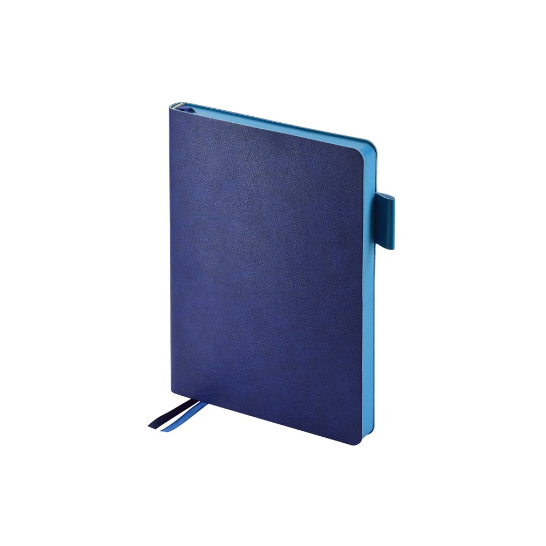 Ежедневник А5 датированный "Boston" 2026, синий с голубым обрезом