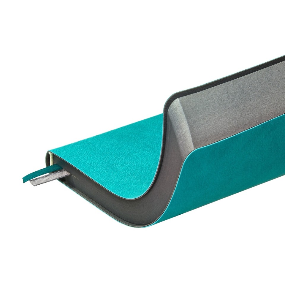 Ежедневник А5 датированный "Boston" 2026, морская волна с серым обрезом