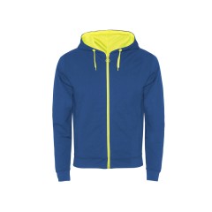 Толстовка на молнии "Fuji", королевский синий/неоновый желтый