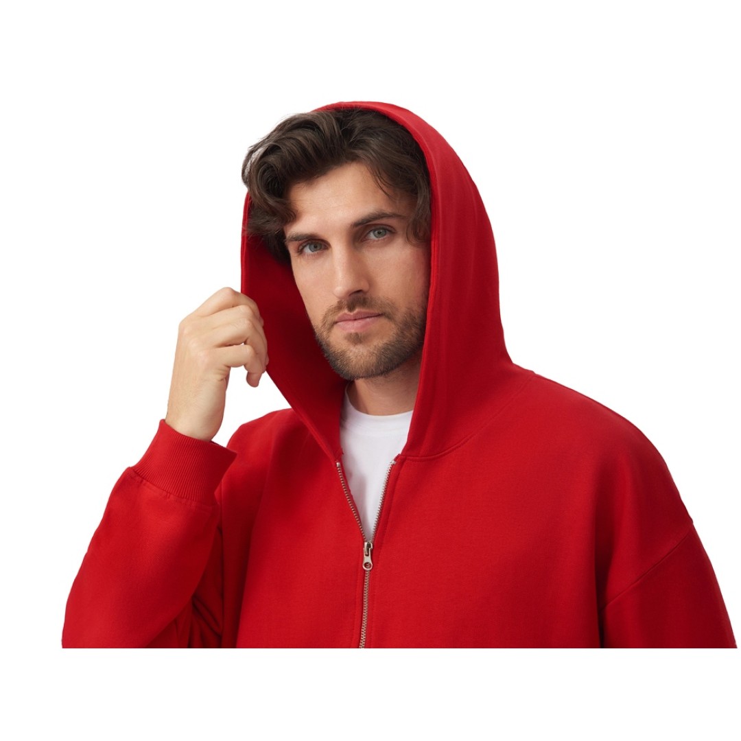Толстовка оверсайз с капюшоном на молнии «Monaco», красный