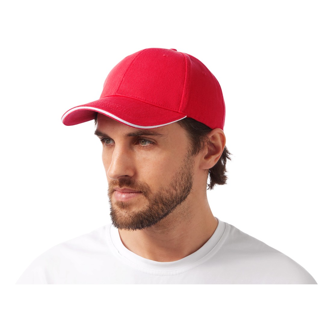 Бейсболка «Cancun», красный/белый