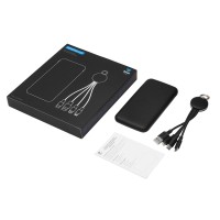 Набор из внешнего акуумулятора и универсального кабеля с подсветкой лого «Reserve LED», 10000mAh, черный