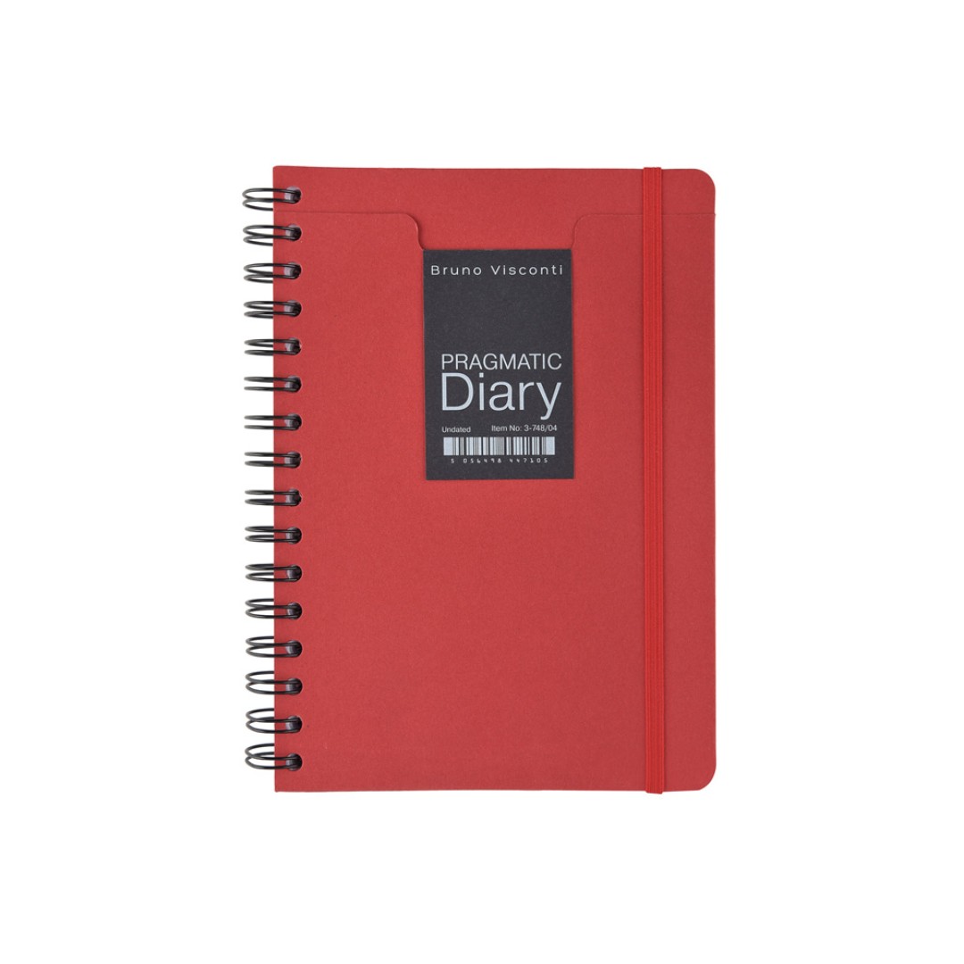 Ежедневник недатированный на гребне А5 "Pragmatic", красный