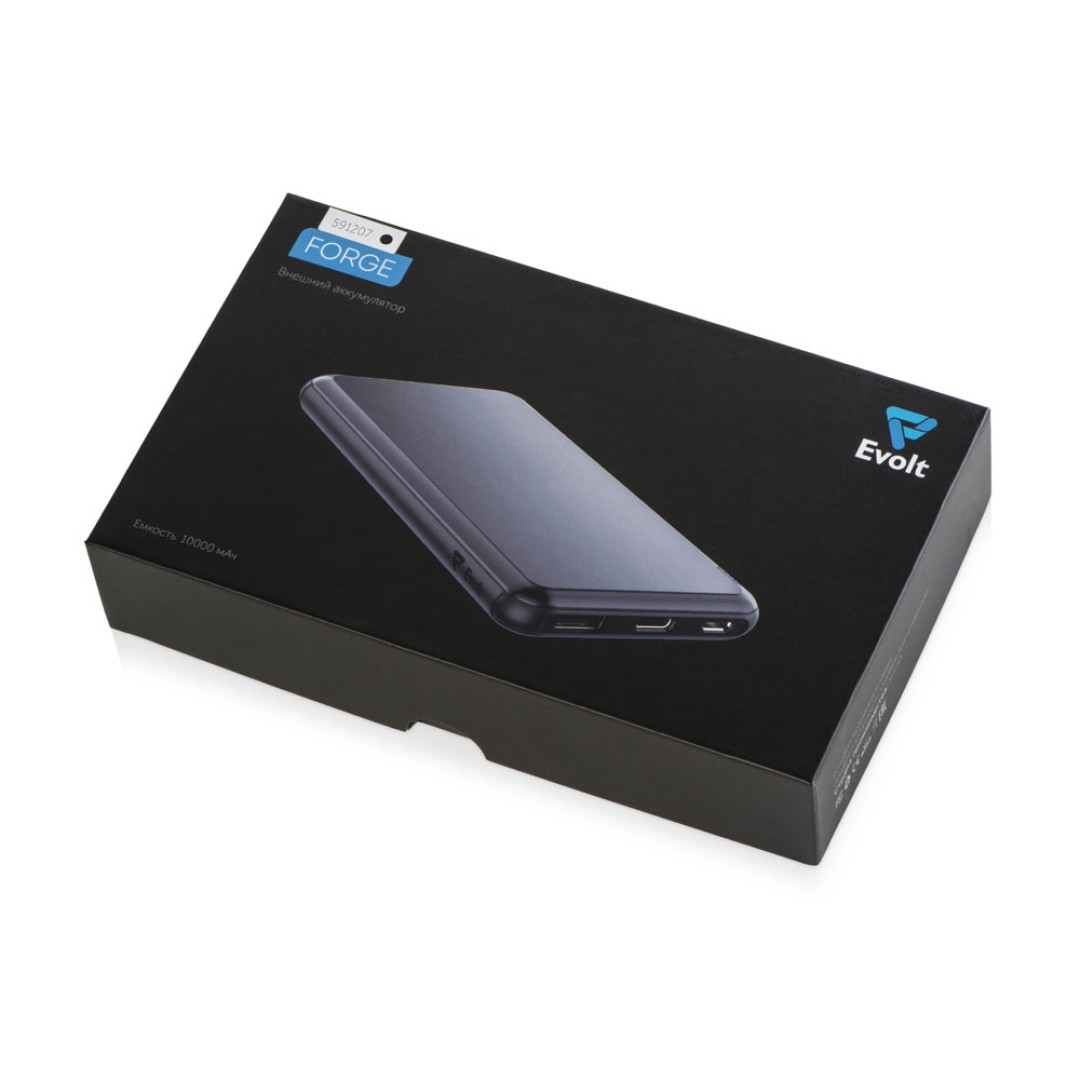Внешний аккумулятор «Forge» v.2, металл, 10000mah, черный