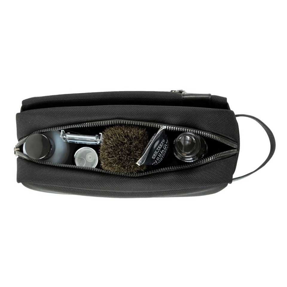 Несессер мужской BUGATTI Nero, чёрный, нейлон 1680D/кожа, 24х7,5х16 см