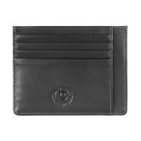 Портмоне для кредитных карт BUGATTI Primo, чёрное, натуральная воловья кожа, 11,5х0,5х9 см