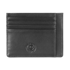 Портмоне для кредитных карт BUGATTI Primo, чёрное, натуральная воловья кожа, 11,5х0,5х9 см