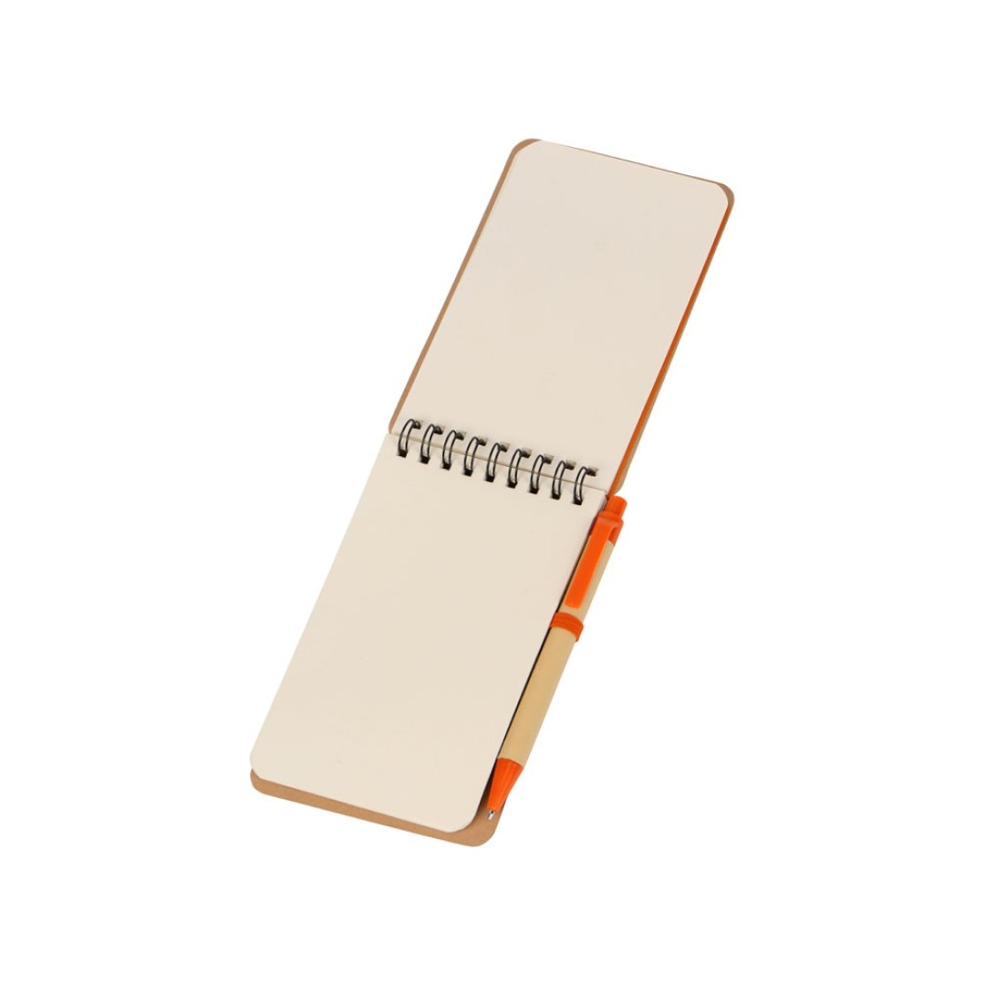 Набор канцелярский с блокнотом и ручкой "Masai", 70 л. нелинованных, оранжевый