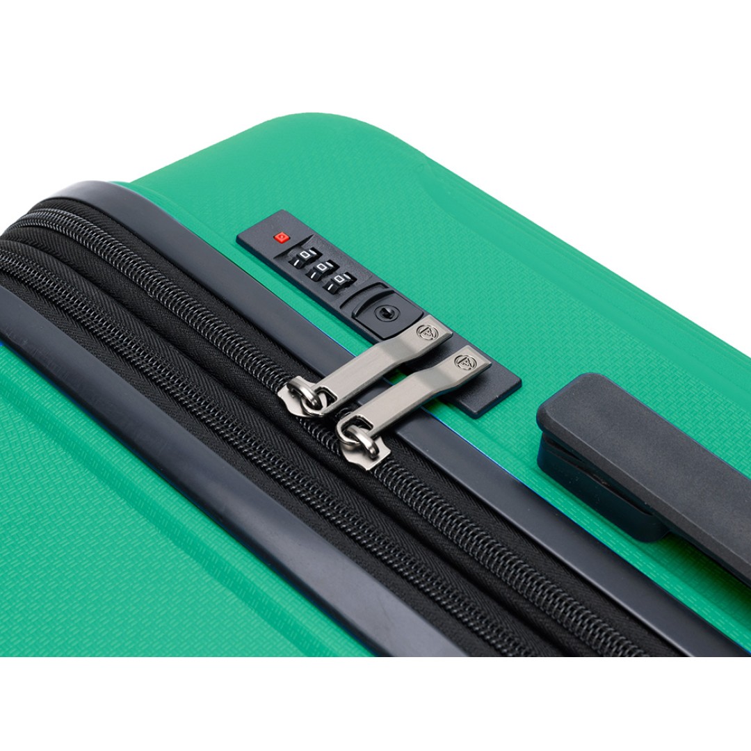 Чемодан TORBER В Отпуск, ярко-бирюзовый, полипропилен, 65,5 х 43,5 х 26 см, 62 л