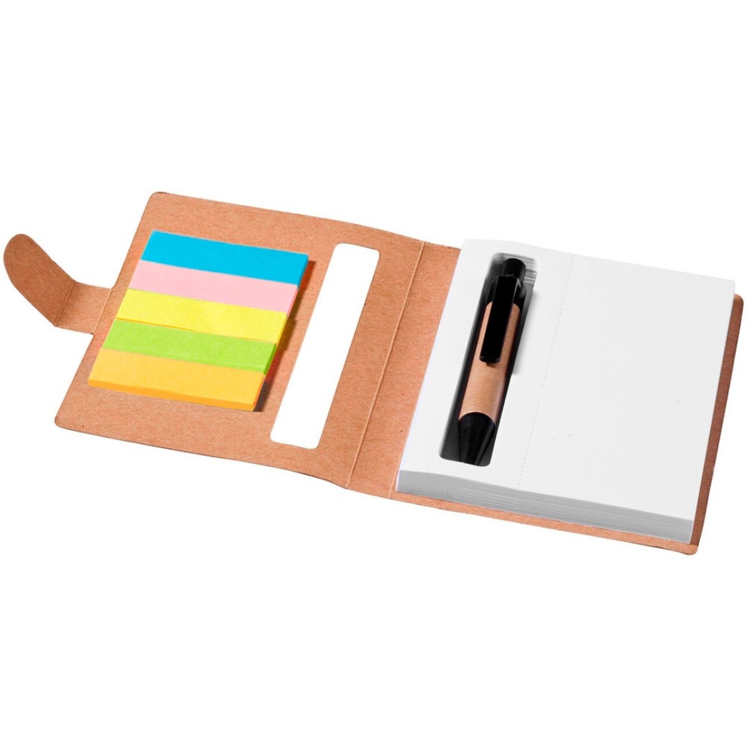 Набор стикеров "Expose" с ручкой и блокнотом А7, натуральный