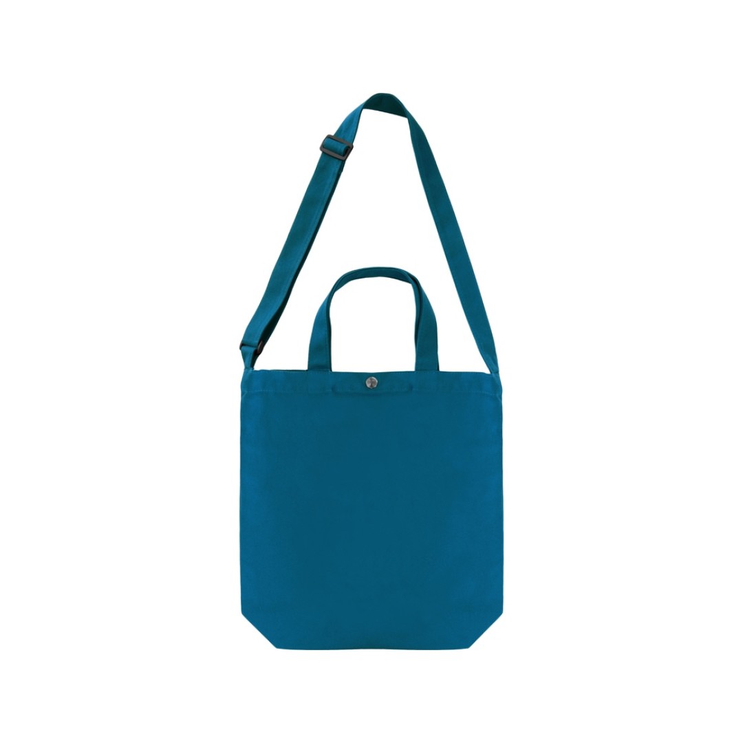 Сумка Helfer из хлопка на кнопке с регулирующейся лямкой, индиго