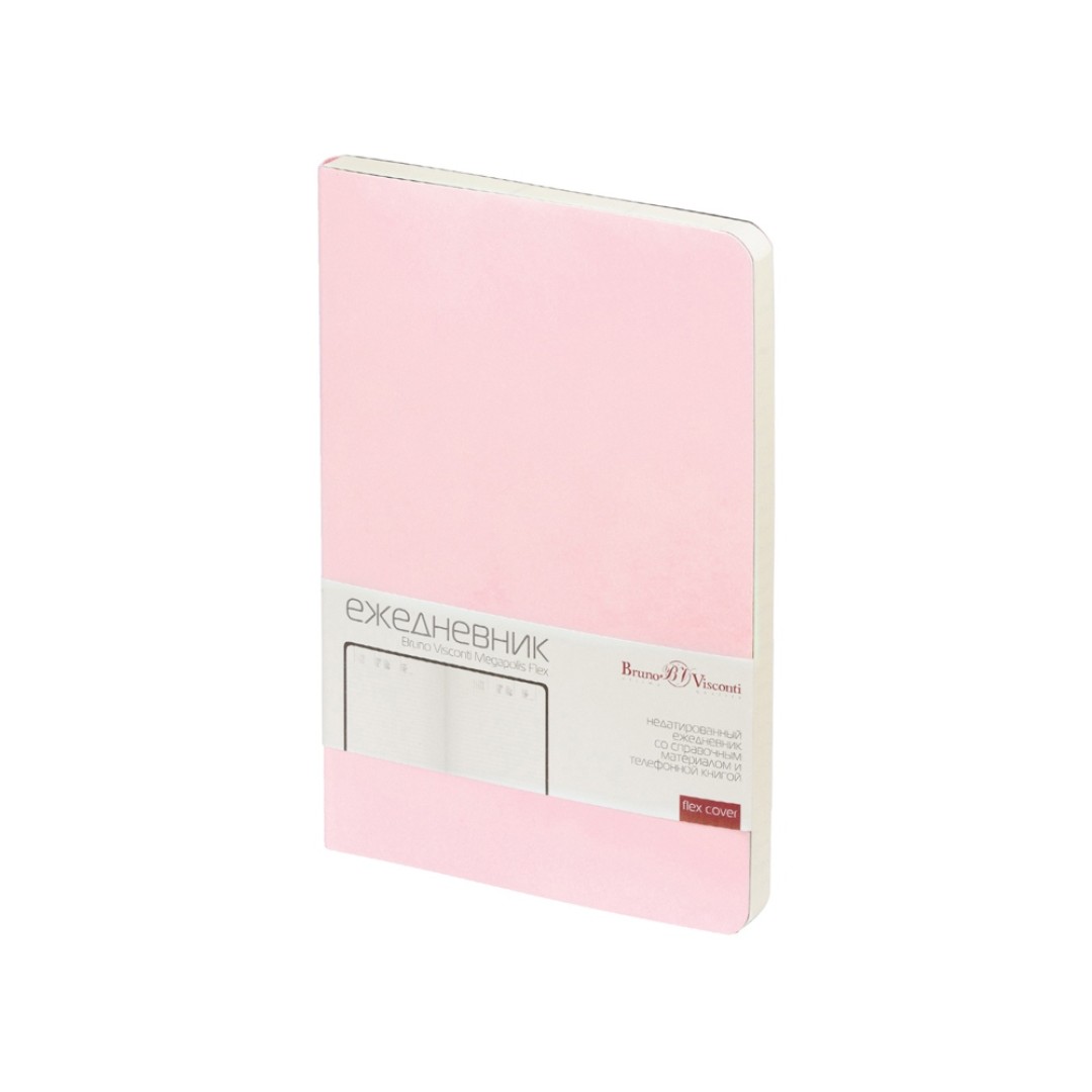 Ежедневник А5 недатированный «Megapolis Velvet Flex», зефирный розовый