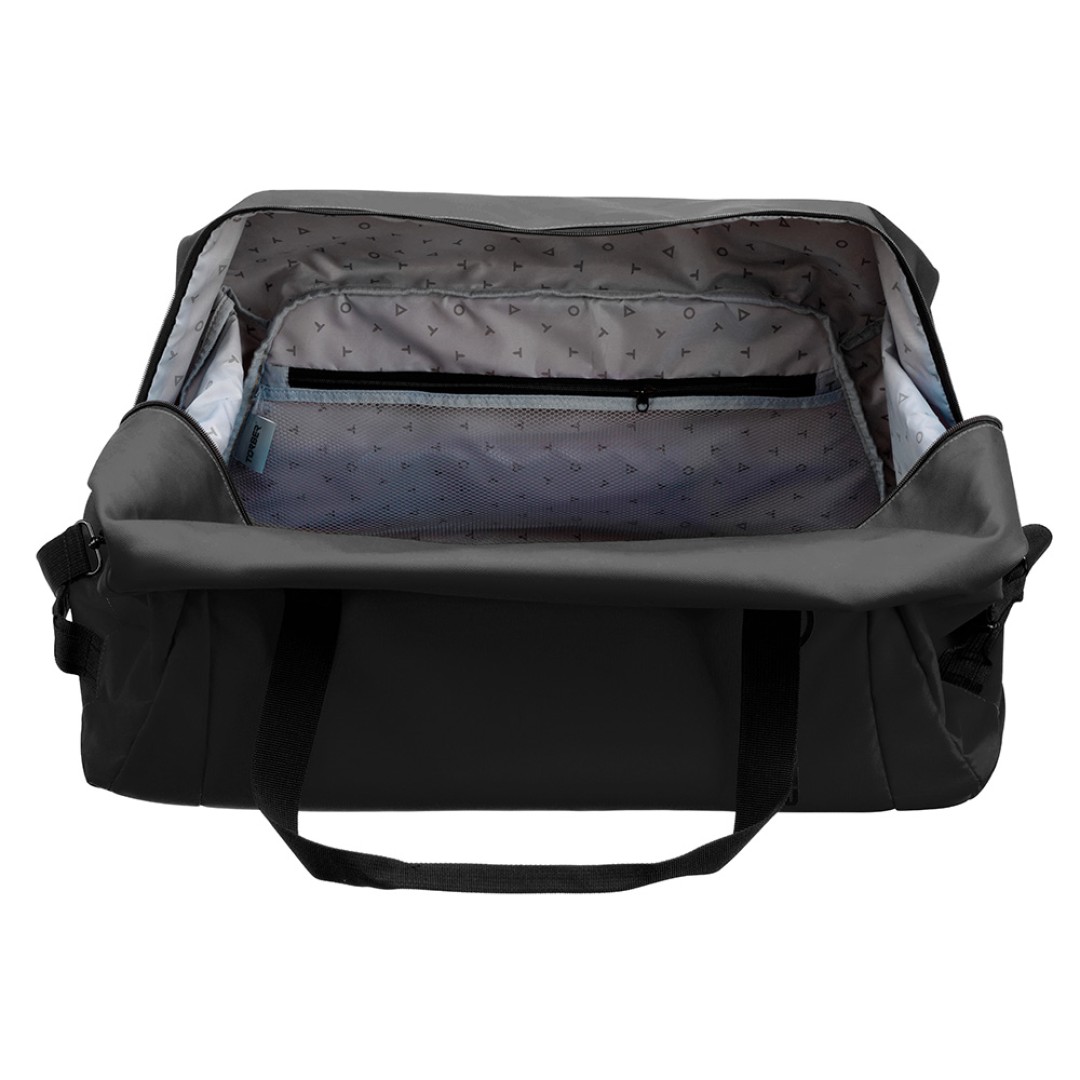 Сумка дорожная TORBER Mobi, чёрная, полиэстер 900D с PU покрытием, 65 х 37 х 34 см