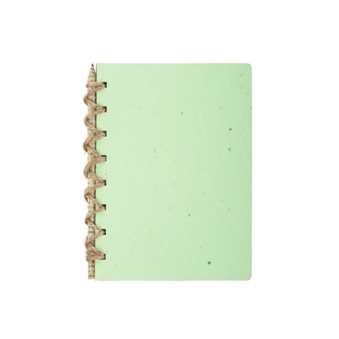 Живой блокнот с семенами цветов, А6, зеленое яблоко