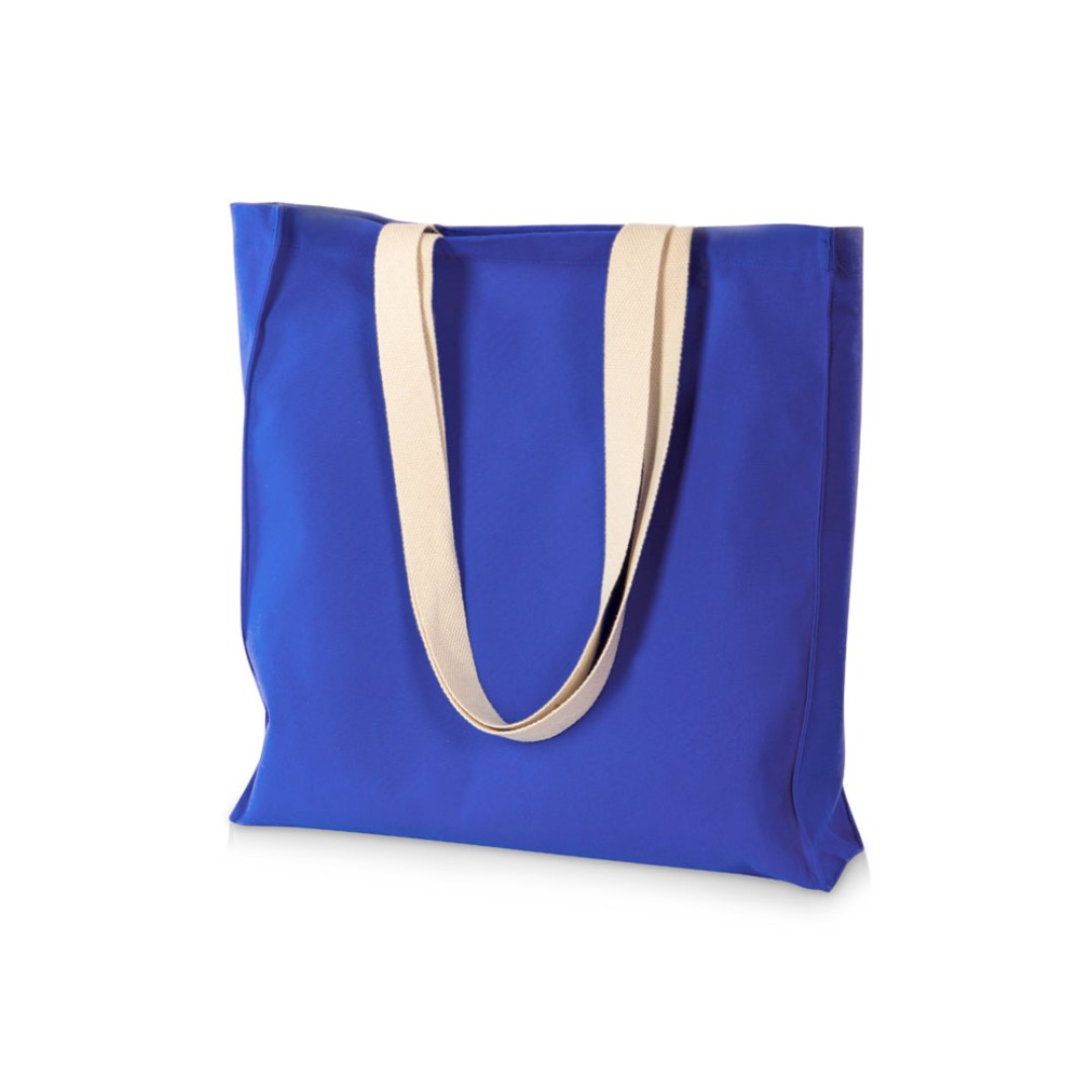 Сумка Donny из хлопка с донной складкой и парусиновыми ручками, синий