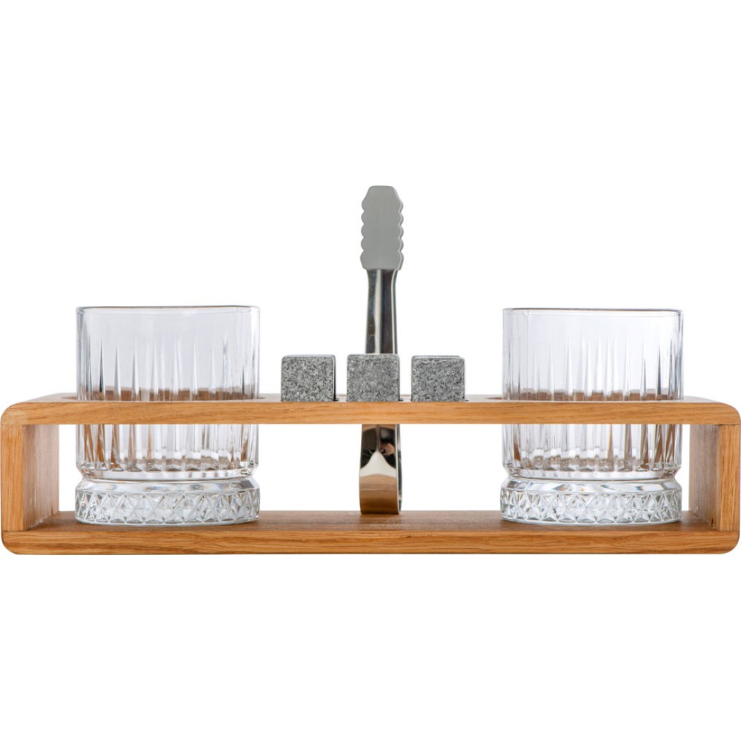 Набор для виски и коктейлей на подставке из дуба «Whiskey Party» (Р)