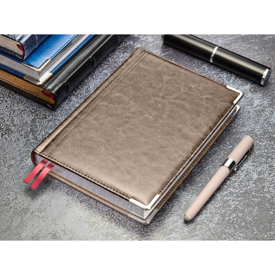 Ежедневник А5 полудатированный «Boss», серый