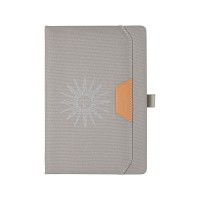 Блокнот А5 из RPET "Harvey", 80 листов FSC бумага, серый с термотрансфером