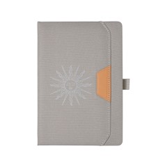 Блокнот А5 из RPET "Harvey", 80 листов FSC бумага, серый с термотрансфером