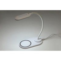 Настольный светильник с беспроводной зарядкой "Flamp", белый