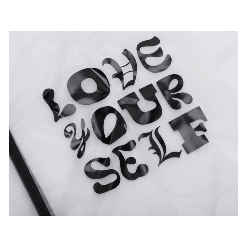 Дождевик "Providence", прозрачный/черный с чехлом (трафаретная печать)