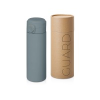 Вакуумная термокружка Waterline c кнопкой «Guard», 400 мл, тубус, антрацит