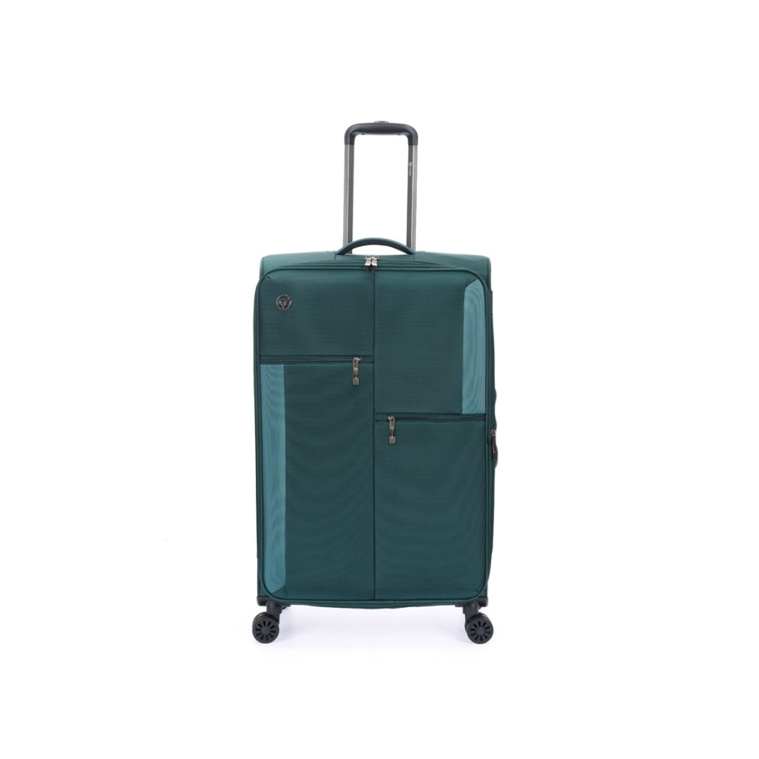 Чемодан TORBER Seyd, тёмно-зелёный, нейлон 600D, 48 х 22 х 78 см, 85 л
