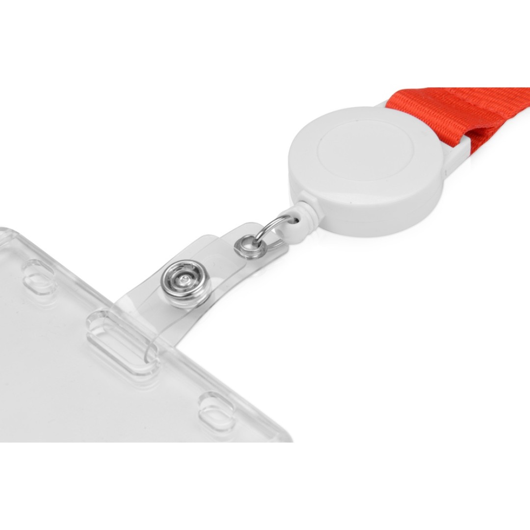 Ланьярд с ретрактором, красный