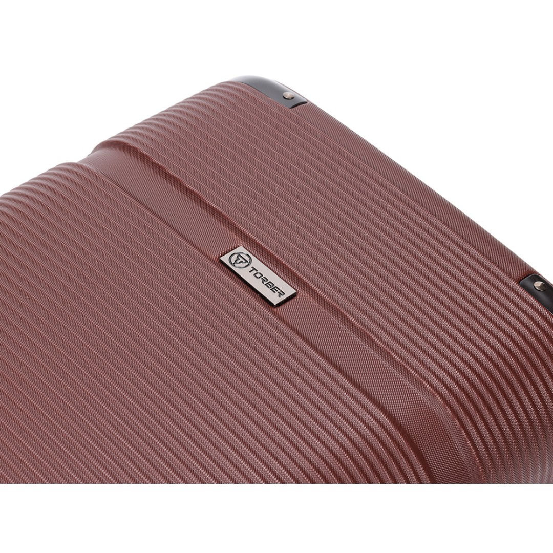 Чемодан TORBER Onego, бордовый, ABS-пластик, 69,5 х 46 х 26 см, 69 л