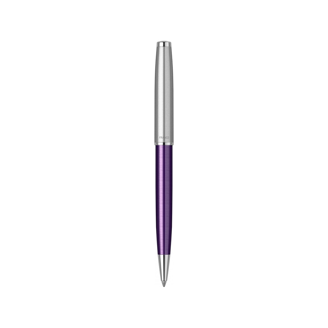 Шариковая ручка Parker Sonnet Essentials Violet SB Steel CT, цвет чернил black, перо: M, в подарочной упаковке.