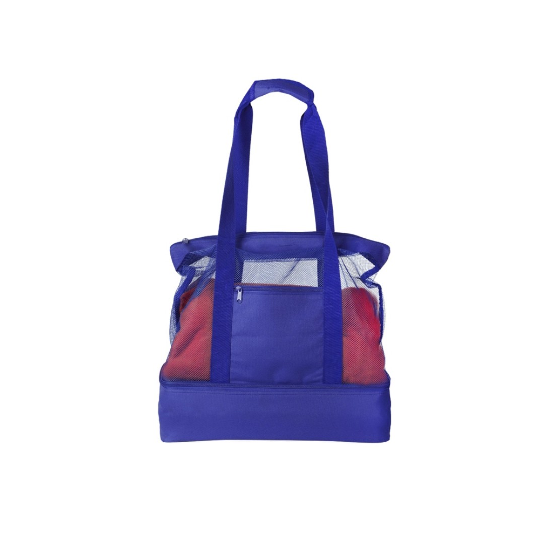 Сумка для шопинга и пляжа «Coolmesh» с изотермическим отделением внизу, синий